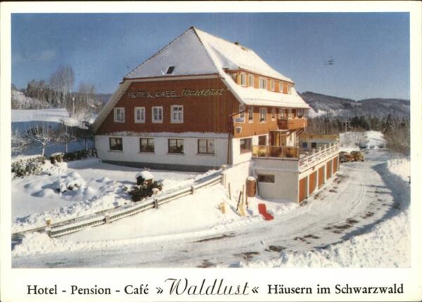 Haeusern Schwarzwald Hotel Pension Cafe Waldlust Winter