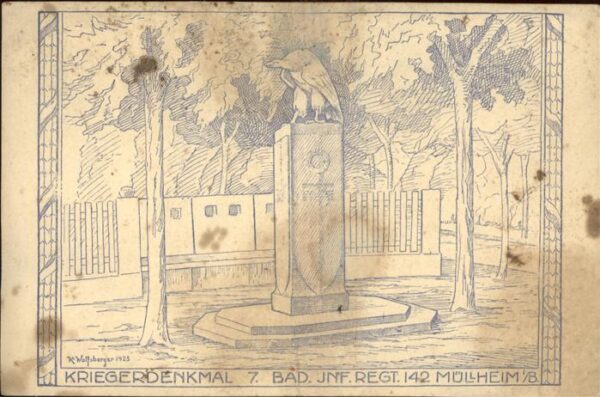 Muellheim Baden Kriegerdenkmal Künstlerkarte