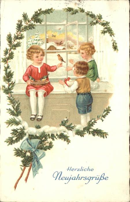 Neujahr Kinder Vögel