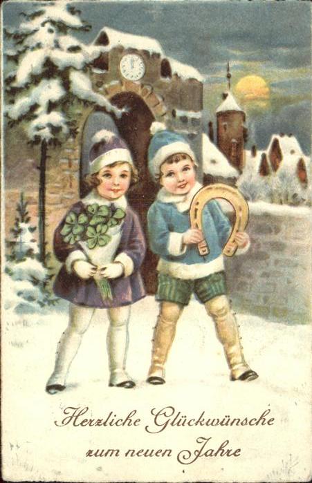 Hufeisen Kleeblatt Neujahr Kinder