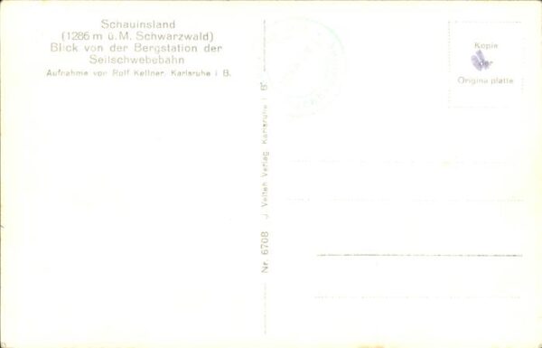Foto Kellner Rolf Nr. 6708 Schauinsland Seilbahn – Bild 2