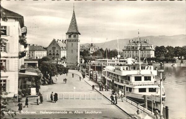 Dampfer Binnenschifffahrt Lindau-Bodensee Hafenpromenade Altem Le