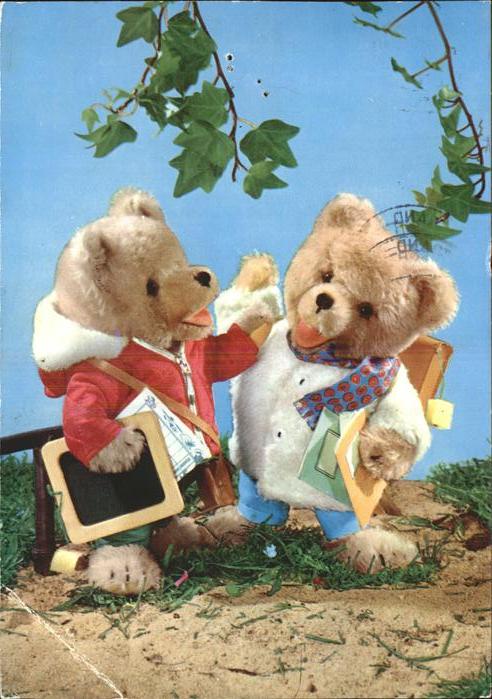 Teddy Teddybaer Teddy-bear Schultafel Hefte