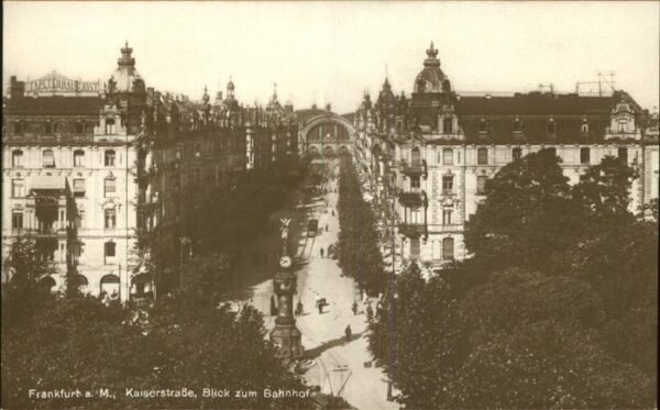 Frankfurt Main Kaiserstrasse mit Blick zum Bahnhof