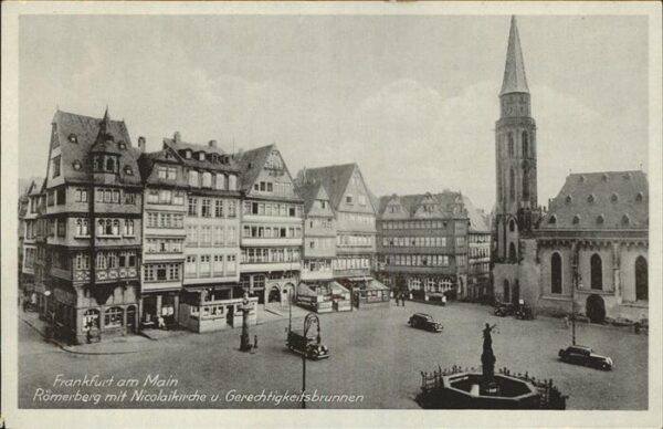 Frankfurt Main Römerberg mit Nicolaikirche u.Gerechtig