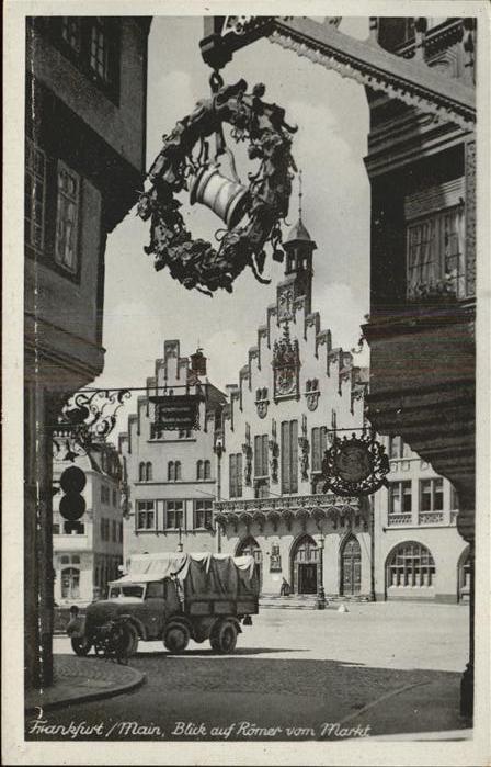 Frankfurt Main Blick auf den Römer vom Markt aus