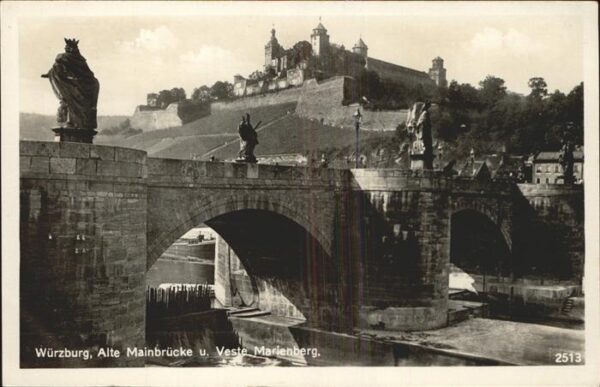 Wuerzburg Mainbrücke u.Festung Marienberg