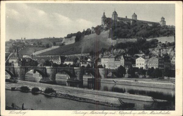 Wuerzburg Festung Marienberg mit Käppele u.alter
