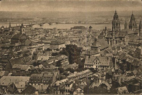 Mainz Rhein Blick vom Stephansturm