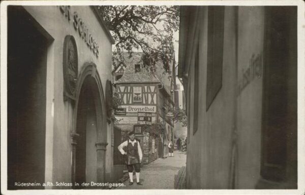 Ruedesheim Rhein Schloss in der Drosselgasse