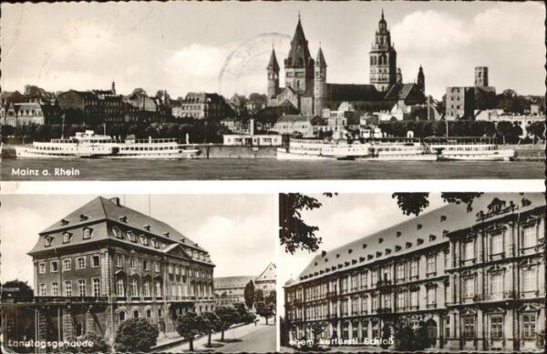 Mainz Rhein Landtagsgebäude u.Schloss