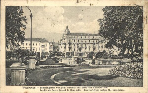 Wiesbaden Blumengarten u.Blick auf den Nassauer H