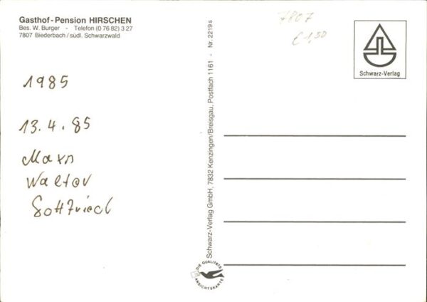 Biederbach Schwarzwald Gasthof u.Pension Hirschen – Bild 2