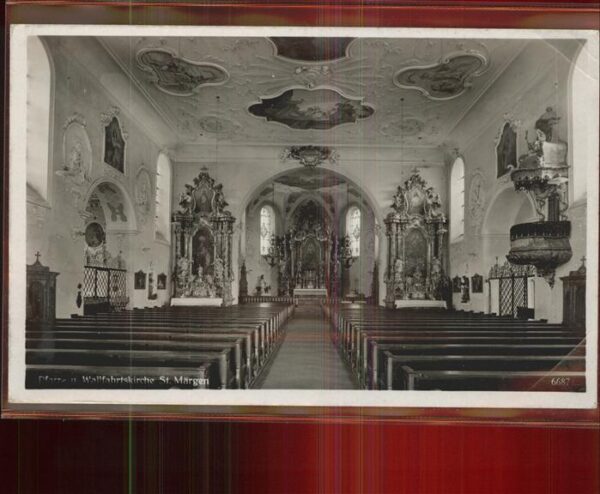 St Maergen Innenansicht von der Pfarr- u.Wallfahrt
