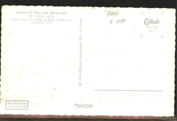 St Peter Schwarzwald Walker Orgel im Kloster – Bild 2