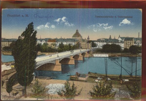 Frankfurt Main Untermainbrücke mit Kai