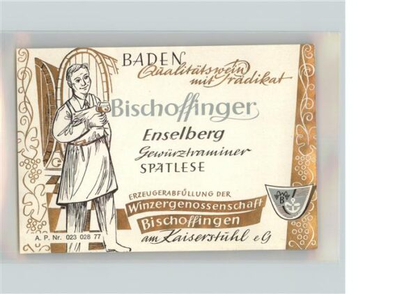 Bischoffingen Weinetikette 1977