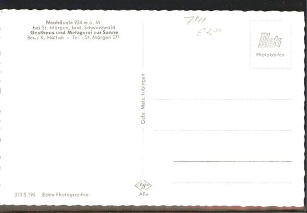 St Maergen Neuhäusle Gasthaus u.Metzgerei zur Sonn – Bild 2