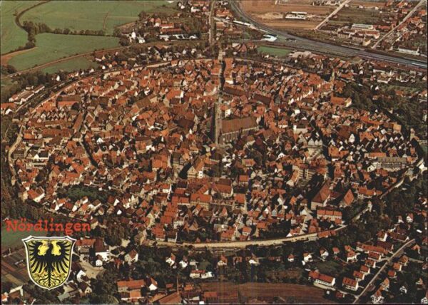 Noerdlingen Fliegeraufnahme Wappen Romantische Stra