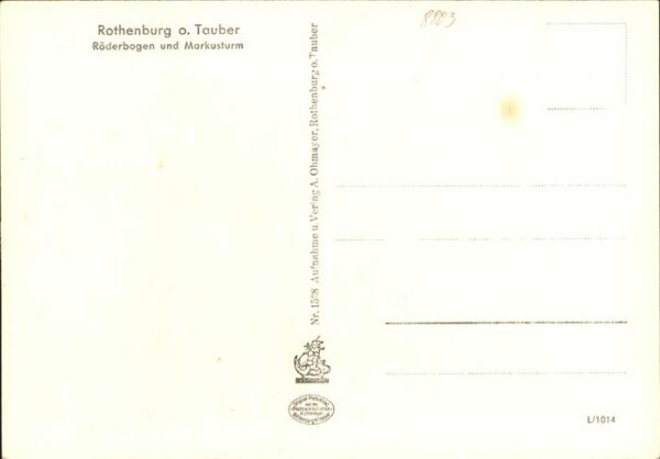 Rothenburg Tauber Rödergasse Röderboden Markusturm – Bild 2
