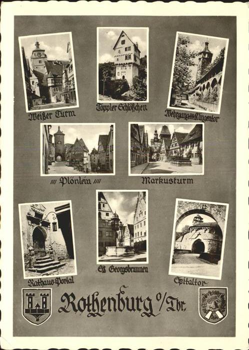 Rothenburg Tauber Weisser Turm Toppler Schlösschen Wehrga
