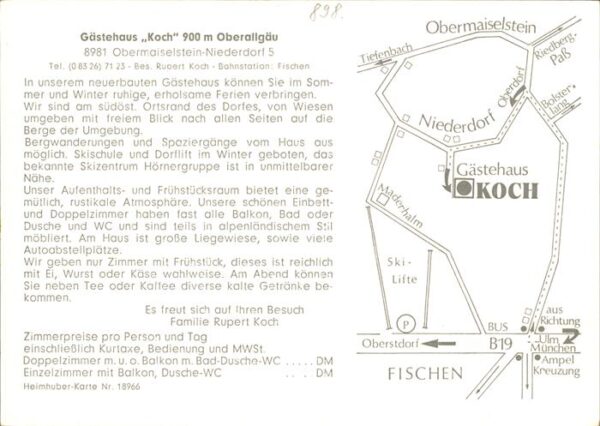 Niederdorf Obermaiselstein Gästehaus Koch – Bild 2