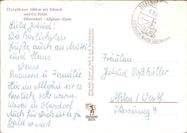 Oberstdorf Oytalhaus mit Schneck und Gr. Wilde All – Bild 2