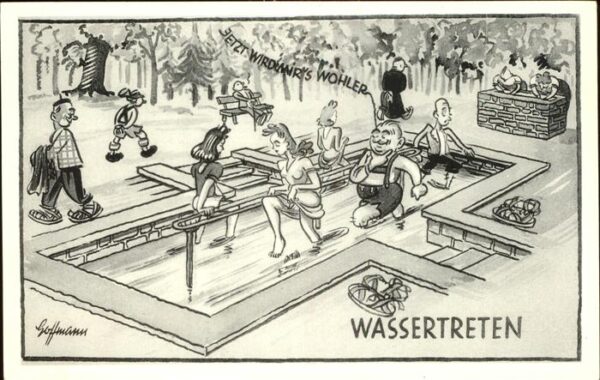 Bad Woerishofen Kneippkur Wassertreten Karikaturen