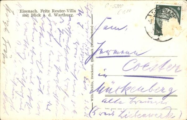 Eisenach Thueringen Fritz Reuter-Villa Wartburg – Bild 2