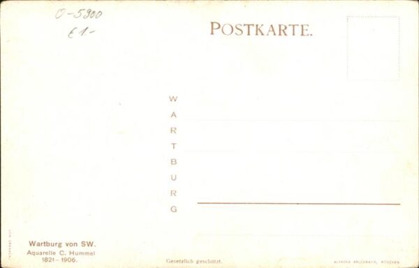 Wartburg Eisenach Künstlerkarte – Bild 2