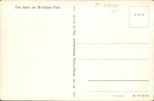 Woerlitz Der Stein Wörlitzer Park – Bild 2