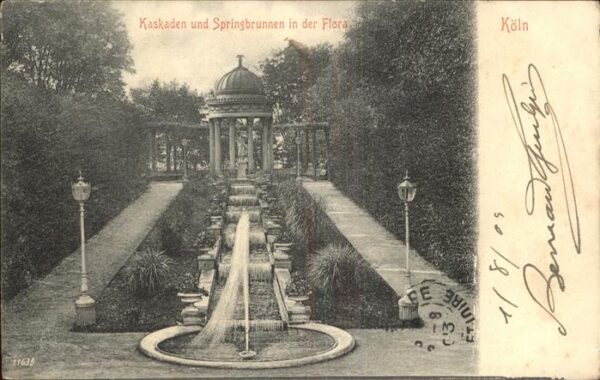Koeln Rhein Kaskaden Springbrunnen Flora