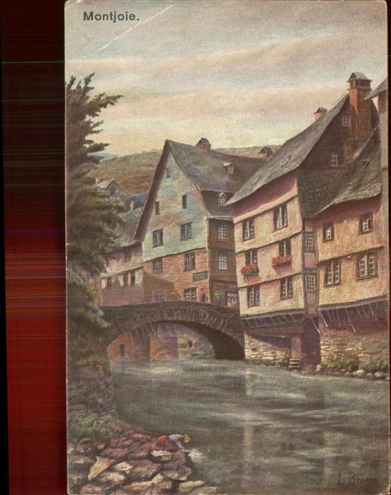 Montjoie Monschau Alte Häuser an der Rur