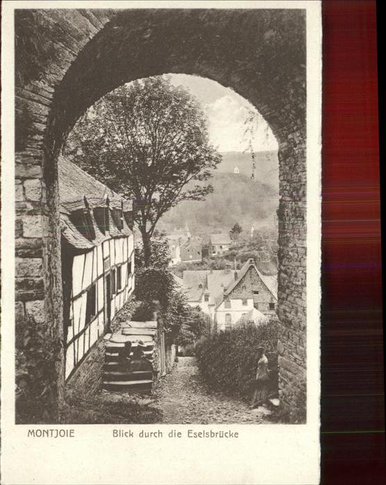 Montjoie Monschau Blick durch die Eselsbrücke