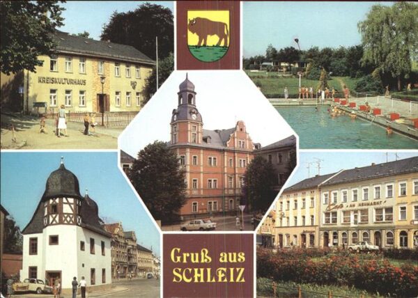 Schleiz Kreiskulturhaus Rathaus Schwimmbad Hist