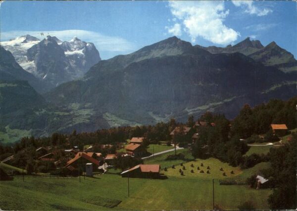 Goldern-Hasliberg Panorama mit Wetterhorngruppe Schwarzho