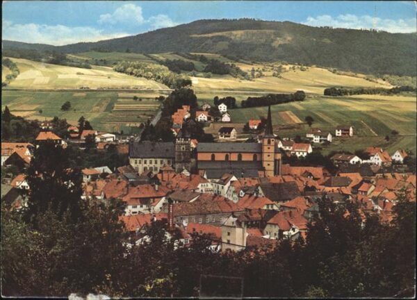 Bischofsheim Rhoen Ortsansicht mit Kirche
