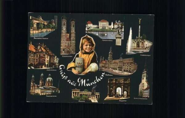 Muenchen Sehenswürdigkeiten der Stadt Kind Krug