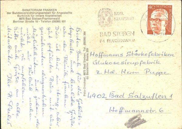Bad Steben BfA Sanatorium Franken Kurklinik Terras – Bild 2