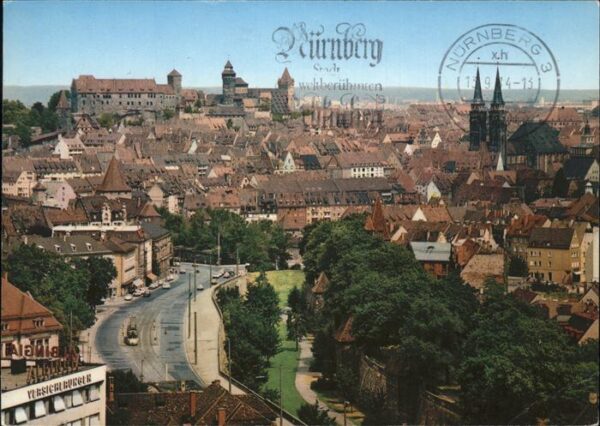Nuernberg Blick auf die Altstadt Burg Kirche Stem