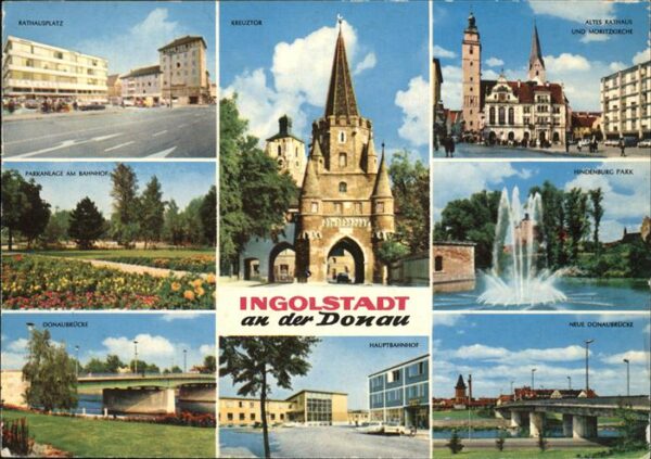 Ingolstadt Donau Rathausplatz Donaubrücke Kreuztor Haupt