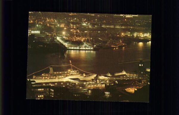 Hamburg St. Pauli Landungsbrücken bei Nacht Sch