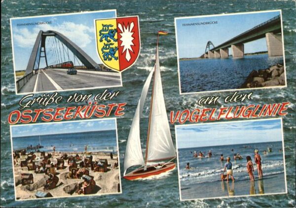 Fehmarn Fehmarnsundbrücke Vogelfluglinie Strand