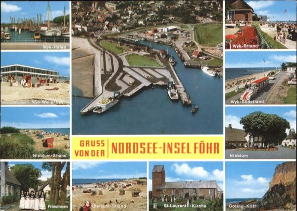 Insel Foehr Wyk Hafen Wellenbad Nieblum Strand Frie