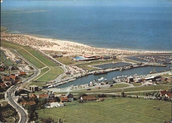 Bensersiel Strand Hafen Nordseebad Fliegeraufnahme