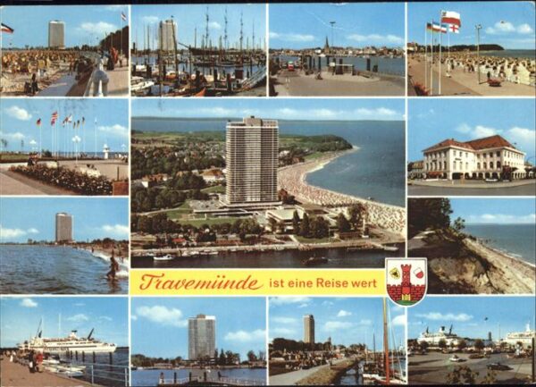 Travemuende Ostseebad Strandpromenade Hochhaus Hafen Fährschi