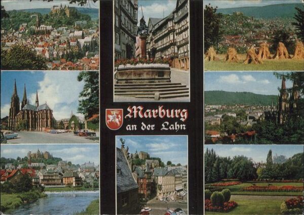 Marburg Lahn Schloss Kirche Brunnen Altstadt Fachwer