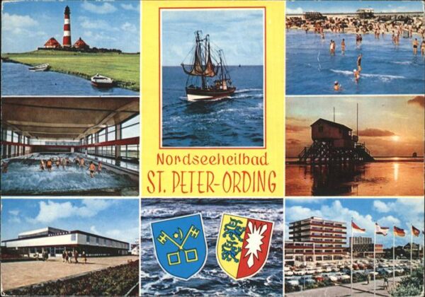 St Peter-Ording Leuchtturm Wellenbad Fischkutter Strand