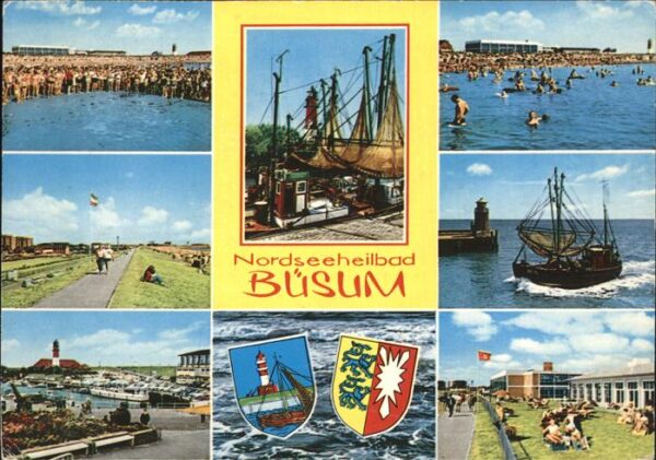 Buesum Nordseebad Strandleben Uferpromenade Fischkutter H