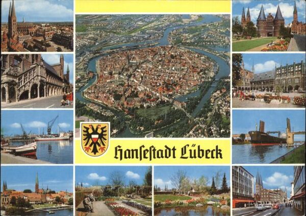 Luebeck Altstadt Fliegeraufnahme Kirche Holsten